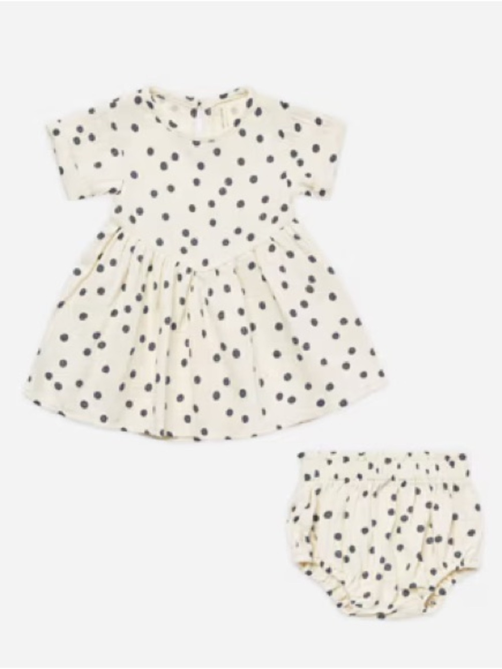 Quincy Mae Brielle dress navy Polka Dots and Matching Bloomers 6-12 months
